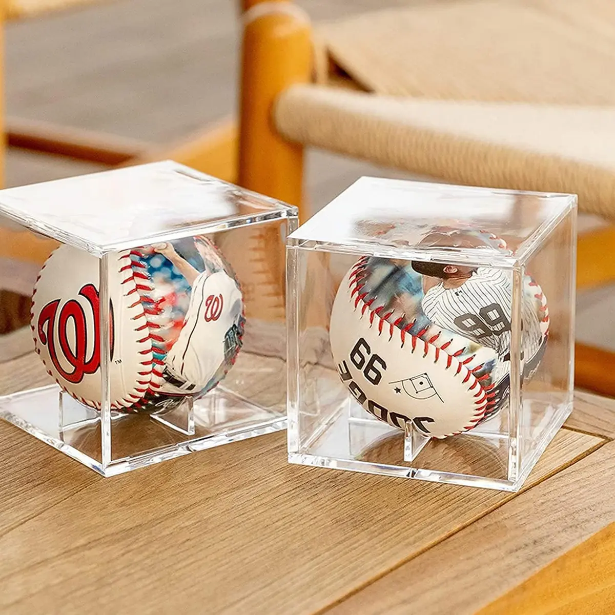 AIFUSI Baseball Display Case, UV Protected Acrylic Cube, 8cm x 8cm x 8cm | Clear, Modern & Stackable - view 6