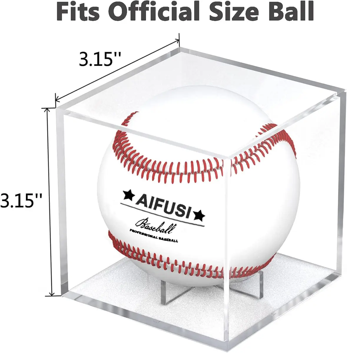 AIFUSI Baseball Display Case, UV Protected Acrylic Cube, 8cm x 8cm x 8cm | Clear, Modern & Stackable - view 2