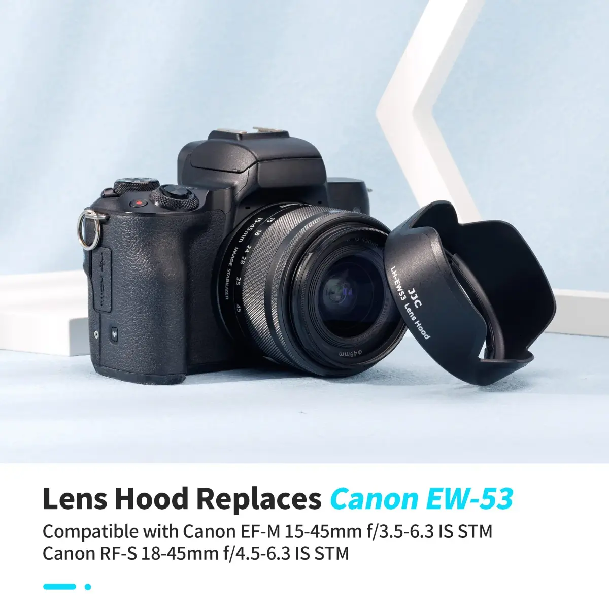 JJC Lens Hood Shade for Canon EF-M 15-45mm f/3.5-6.3 IS STM & RF-S 18-45mm f/4.5-6.3 IS STM Lenses | 49mm Filter & Cap Compatible - view 2