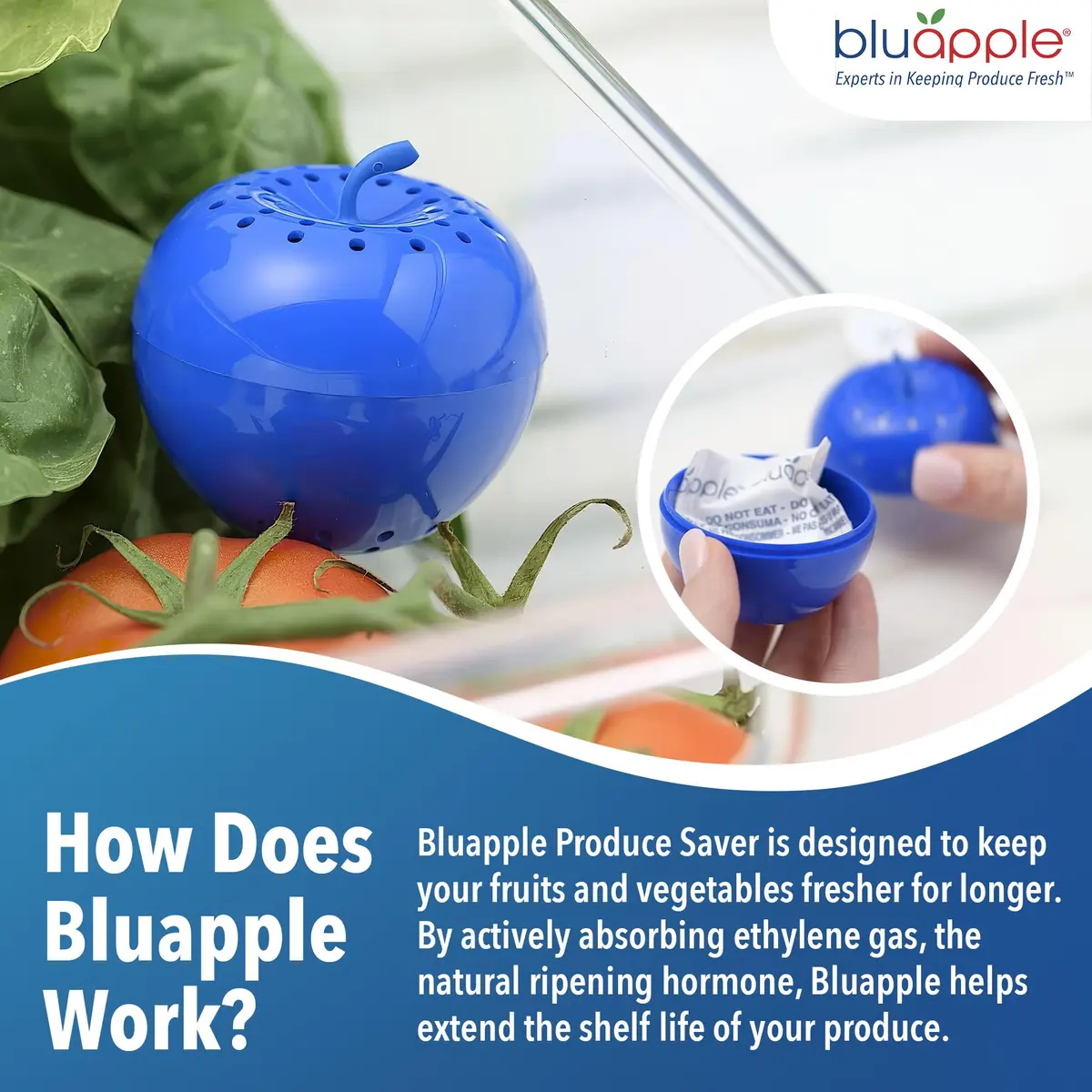 BluApple Produce Saver Ethylene Gas Absorber 2 Pack | Extends Freshness 3 Months Each - view 3