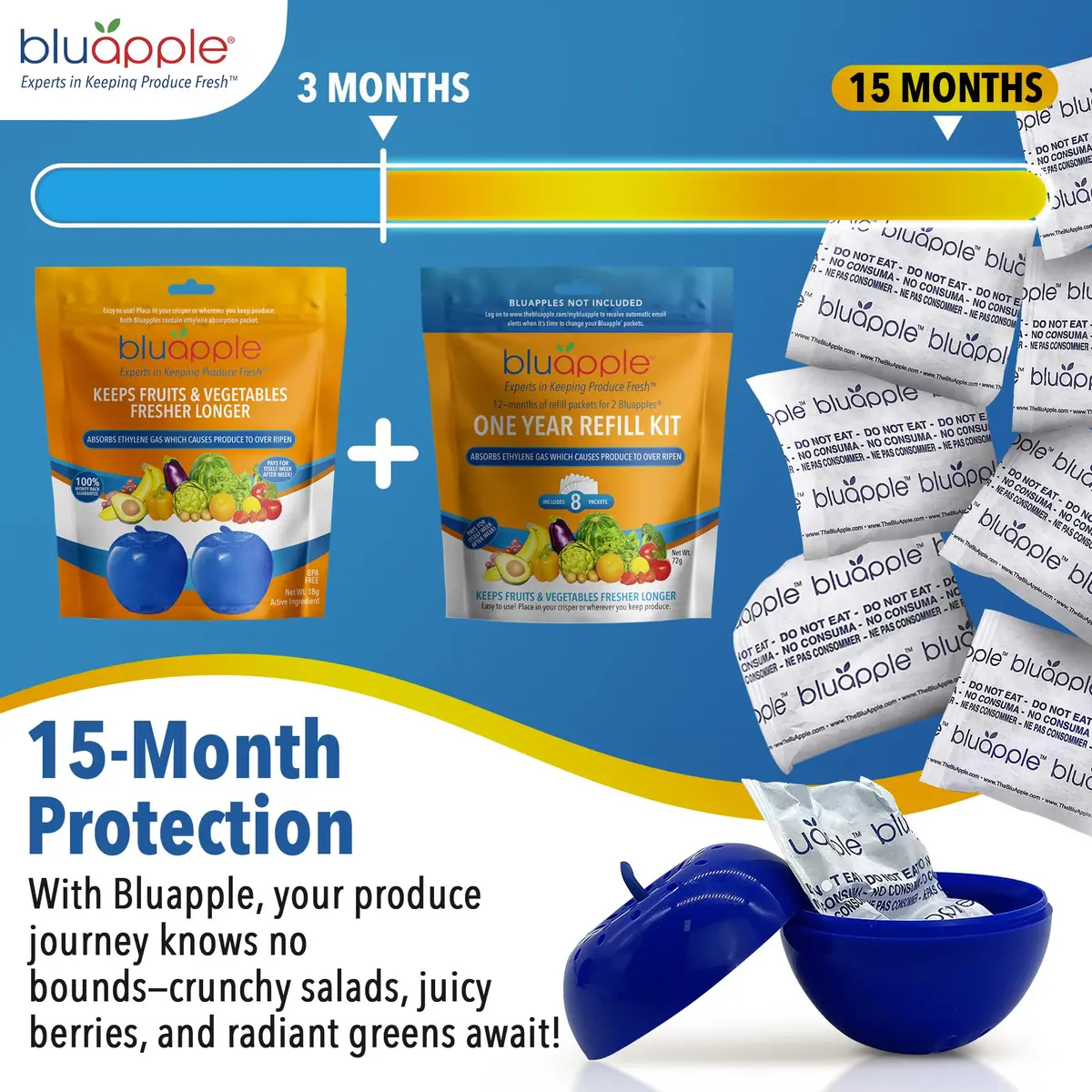 BluApple Produce Saver Ethylene Gas Absorber 2 Pack | Extends Freshness 3 Months Each - view 4