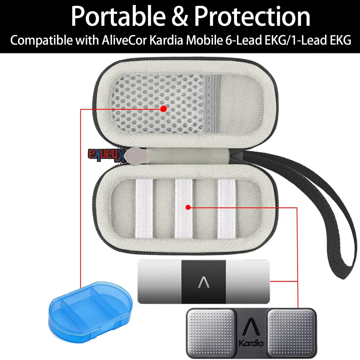 khanka Hard Case for AliveCor KardiaMobile ECG Monitor 4.3 Inch x 2.2 Inch x 1.8 Inch | Durable Shock & Splash Protection - view 7