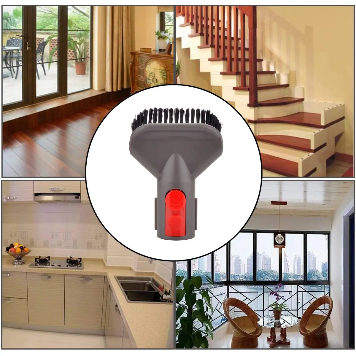 Fullclean Stubborn Dirt Tool for Dyson V15 V12 V11 V10 V8 V7 Vacuum Cleaners | Hard Bristle Attachment - view 3