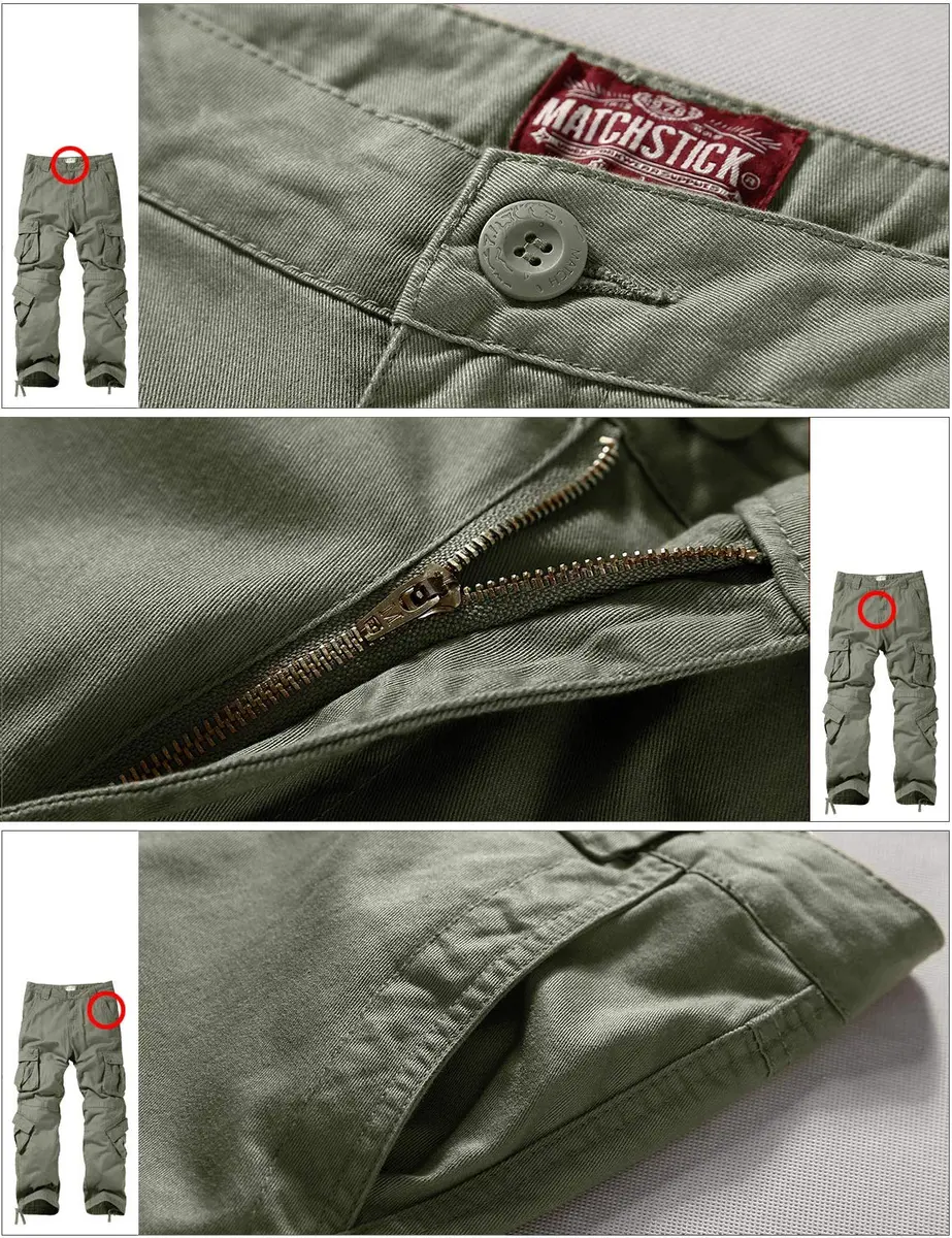 Match Men's Wild Cargo Pants Light Green 32 | Casual Comfort & Durability - view 7