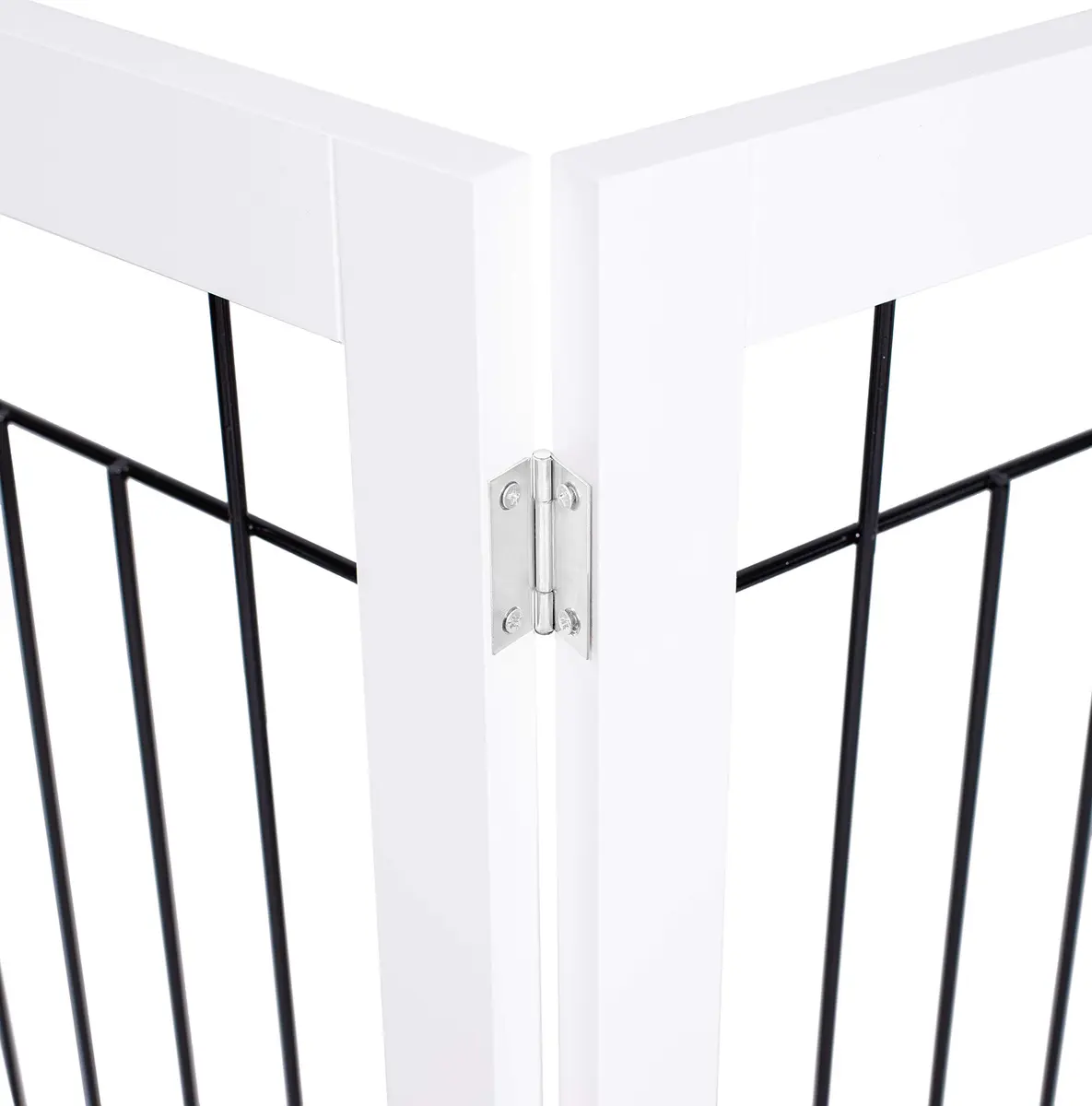 Internet's Best Traditional Wire Dog Gate - 3 Panel - 30" Tall - White | Freestanding Indoor Pet Barrier - view 7