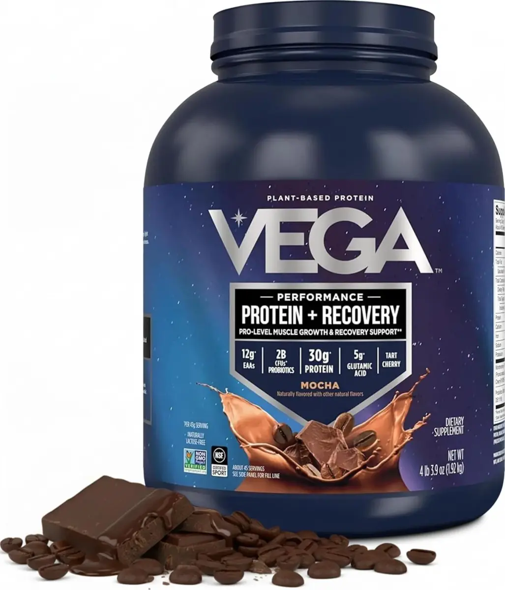 Vega Protein + Recovery Mocha 4 Pound (Pack of 1) | NSF Certified Plant-Based Protein - main product image