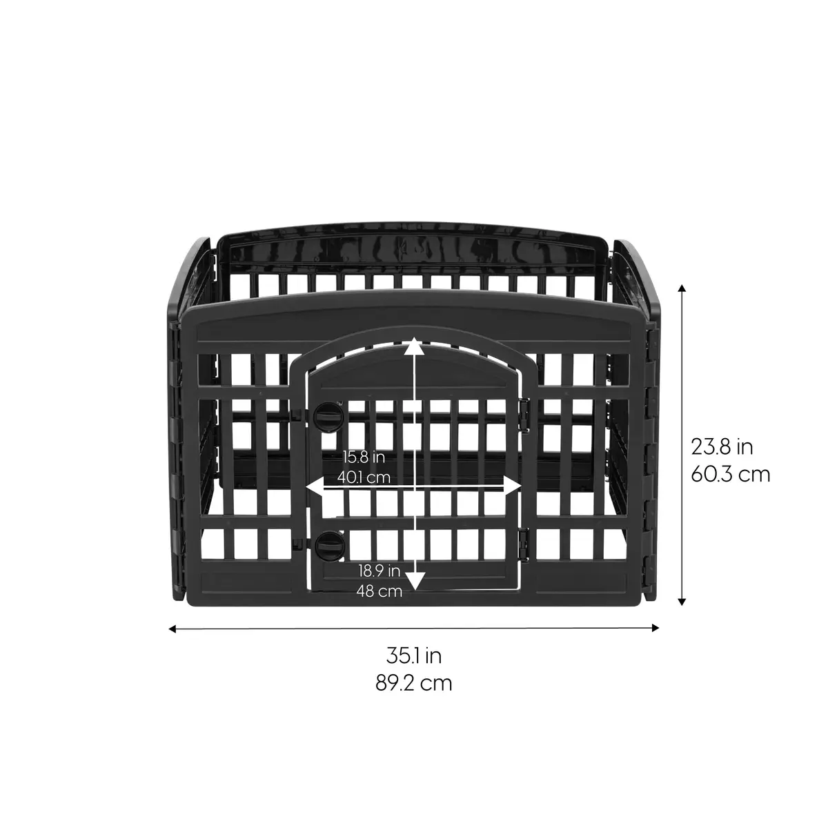 IRIS USA 4-Panel Dog Playpen | Pet Enclosure, Black, 24"H, 35"L x 35"W | Portable Indoor/Outdoor - view 5