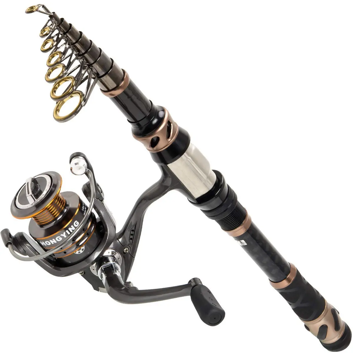 PLUSINNO Carbon Fiber Telescopic Fishing Rod and Reel Combo 1.8m (5.91ft) | Travel Saltwater Freshwater Full Kit - main product image