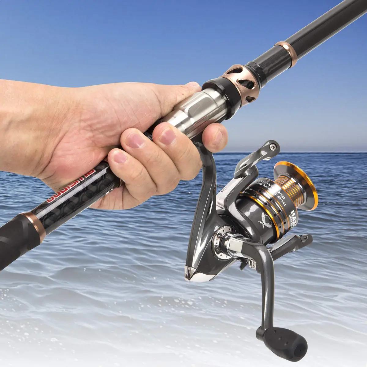 PLUSINNO Telescopic Fishing Rod 2.7m (8.86 Ft) | 24-Ton Carbon Fiber Spinning Pole for Saltwater & Freshwater Fishing - view 5