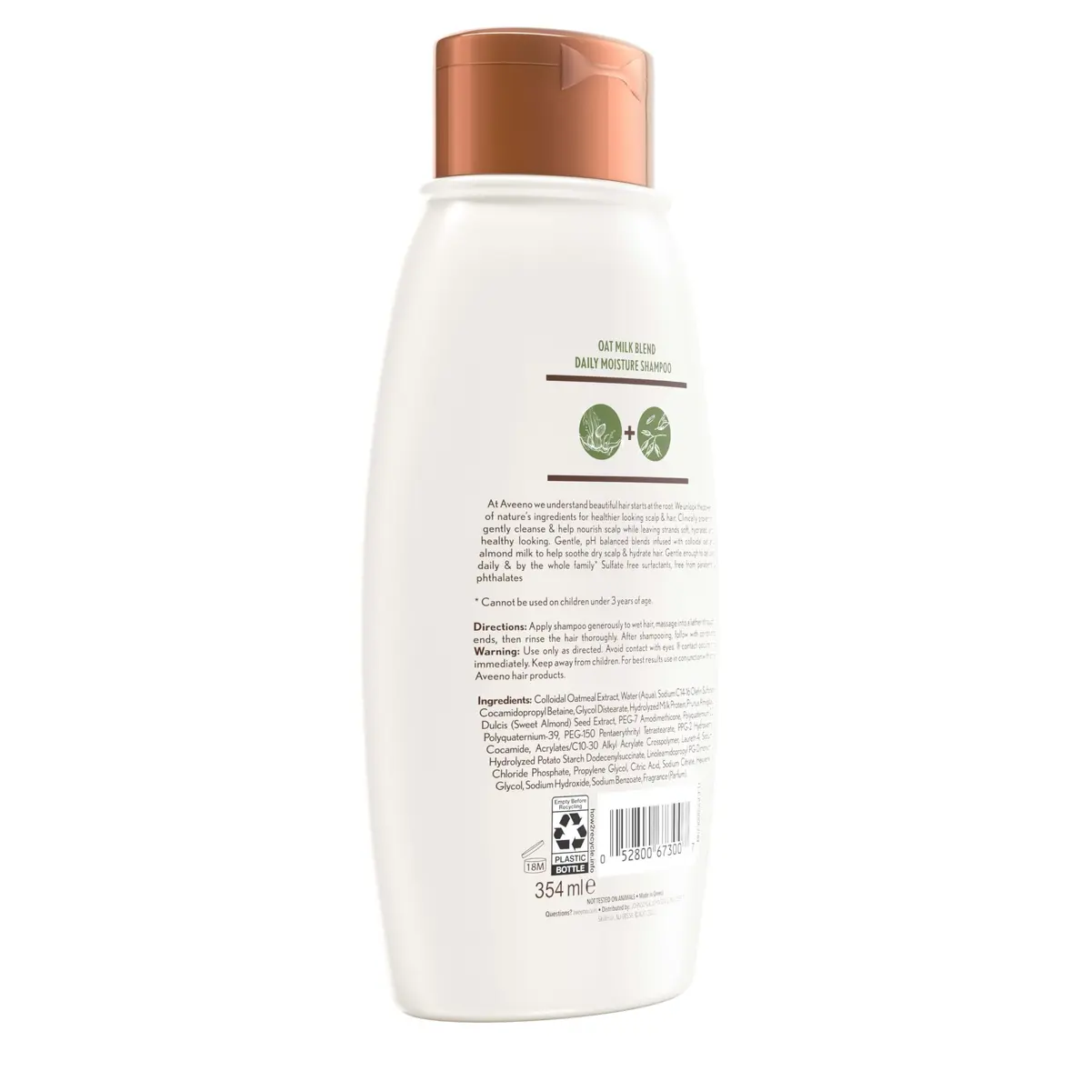 Aveeno Oat Milk Blend Moisturizing Shampoo for Dry Damaged Hair 354ml (12 fl oz) | Hydrates and Nourishes - view 6