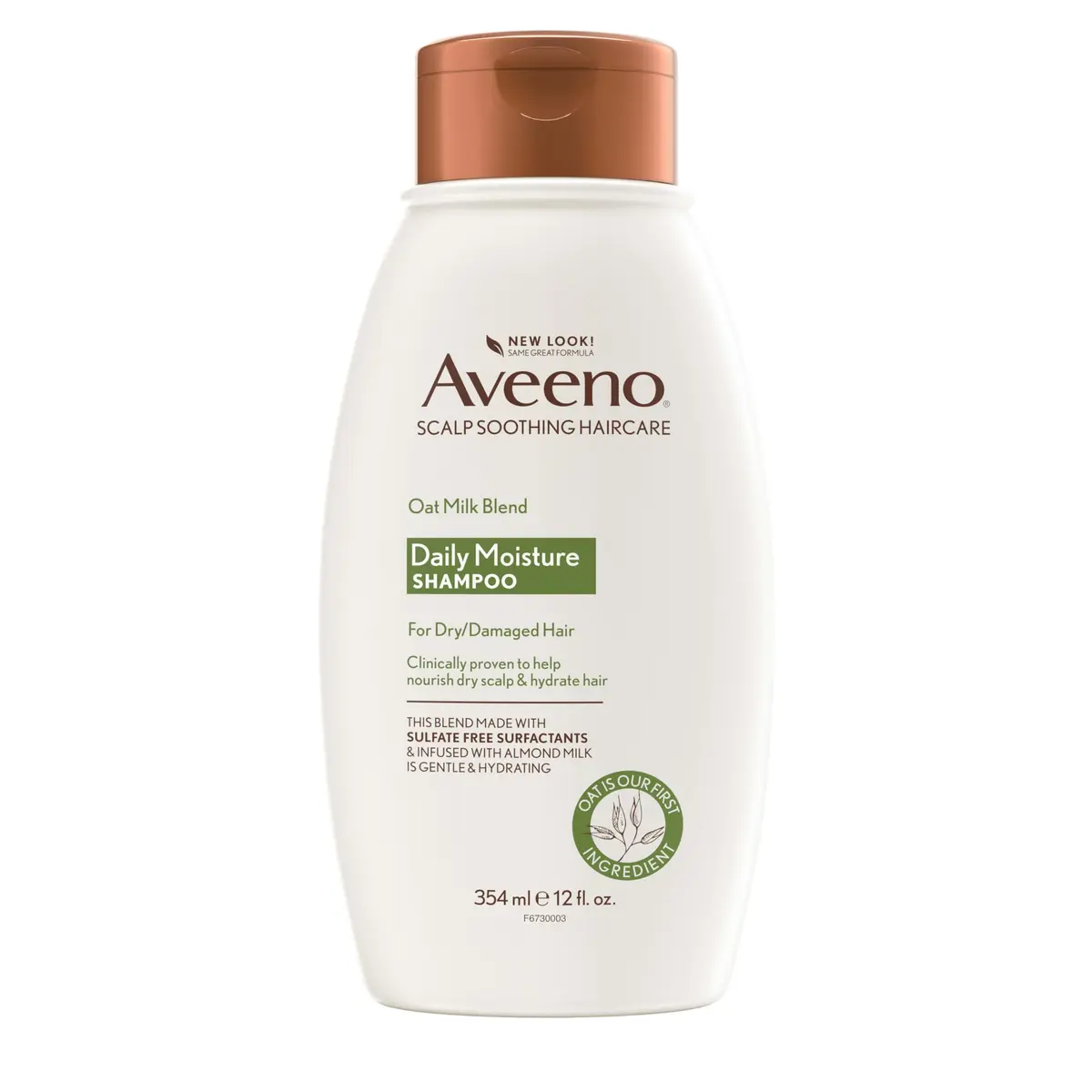 Aveeno Oat Milk Blend Moisturizing Shampoo for Dry Damaged Hair 354ml (12 fl oz) | Hydrates and Nourishes - main product image