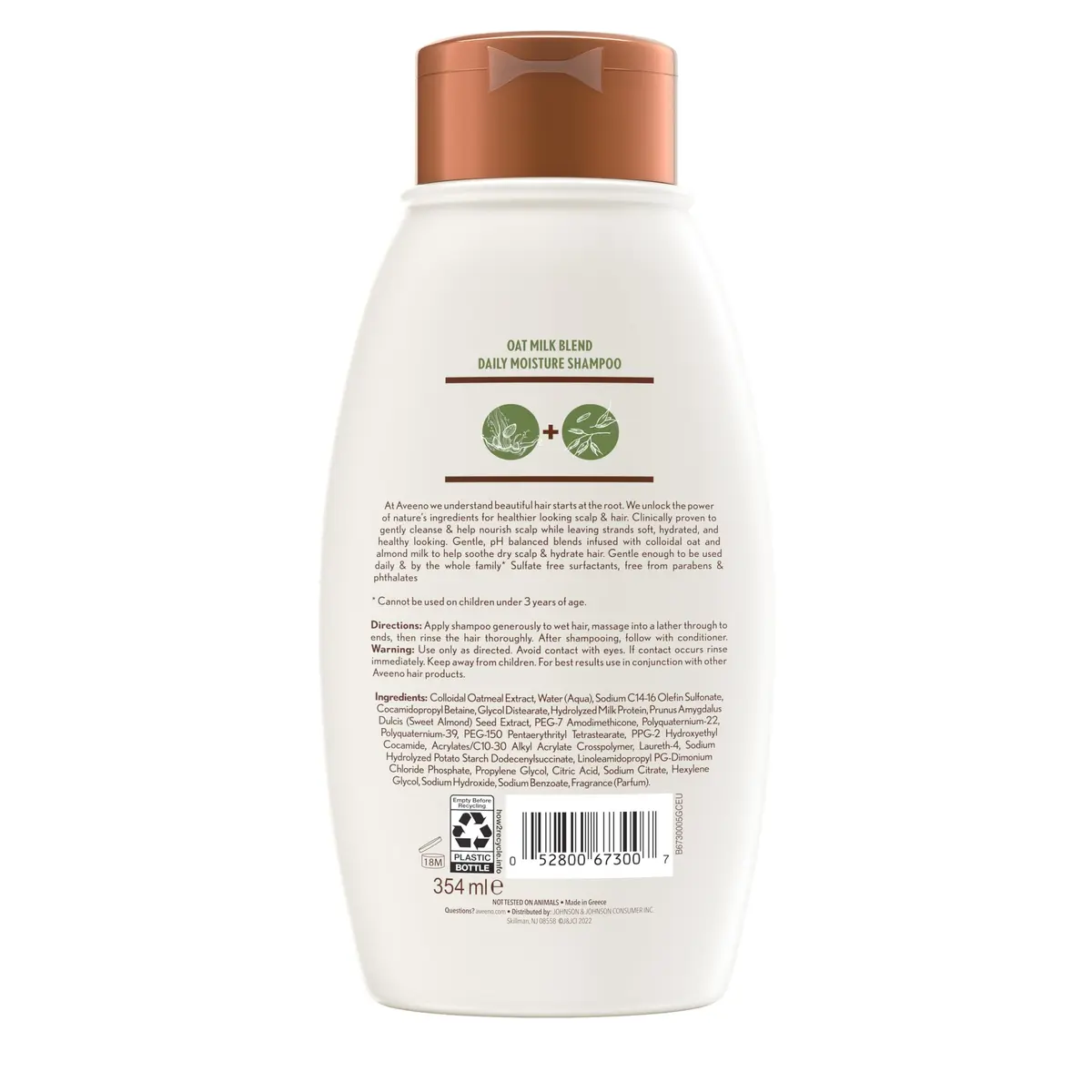 Aveeno Oat Milk Blend Moisturizing Shampoo for Dry Damaged Hair 354ml (12 fl oz) | Hydrates and Nourishes - view 8
