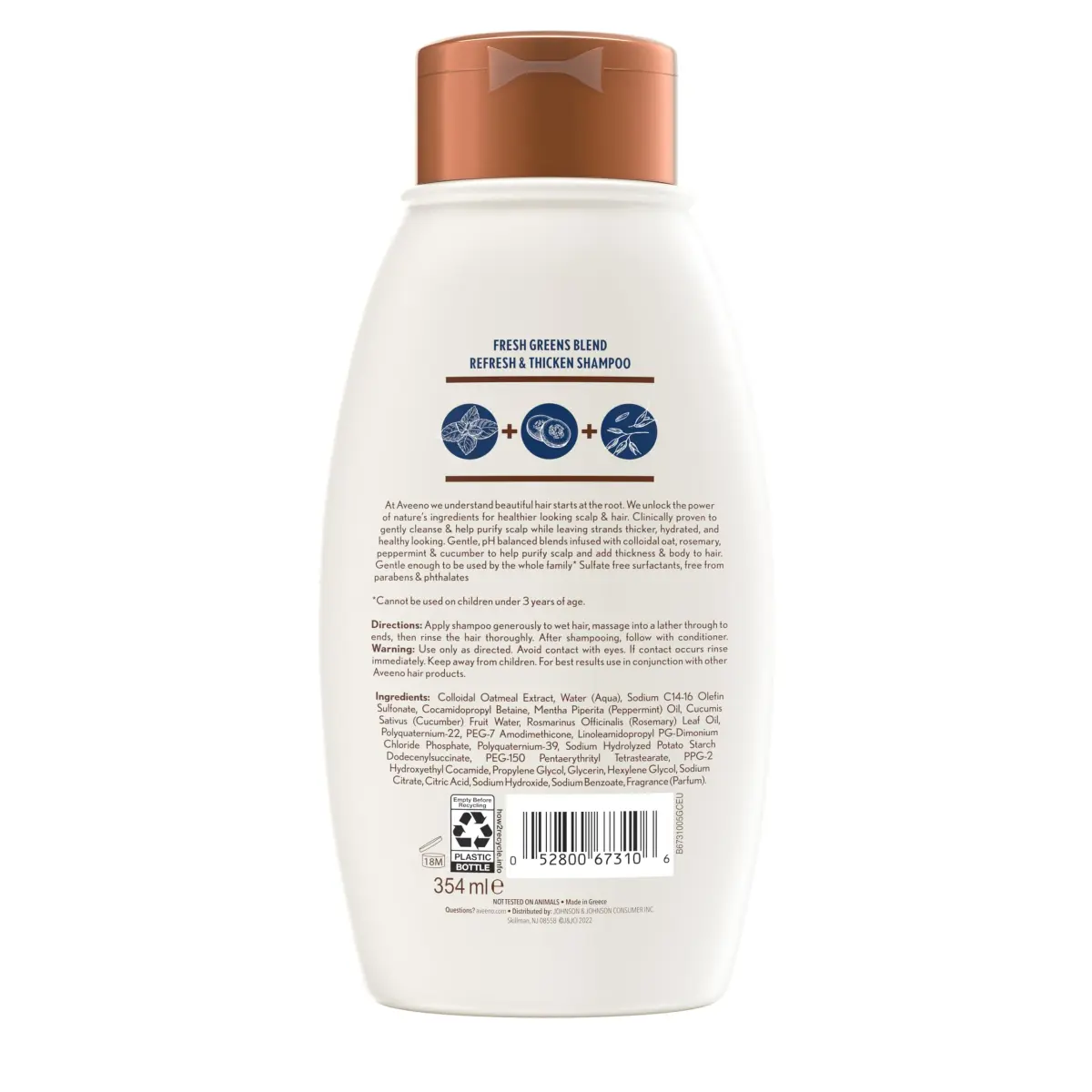 Aveeno Fresh Greens Blend Natural Volumizing Shampoo 354ml (12 fl oz) | Clarifies Scalp & Adds Body - view 8