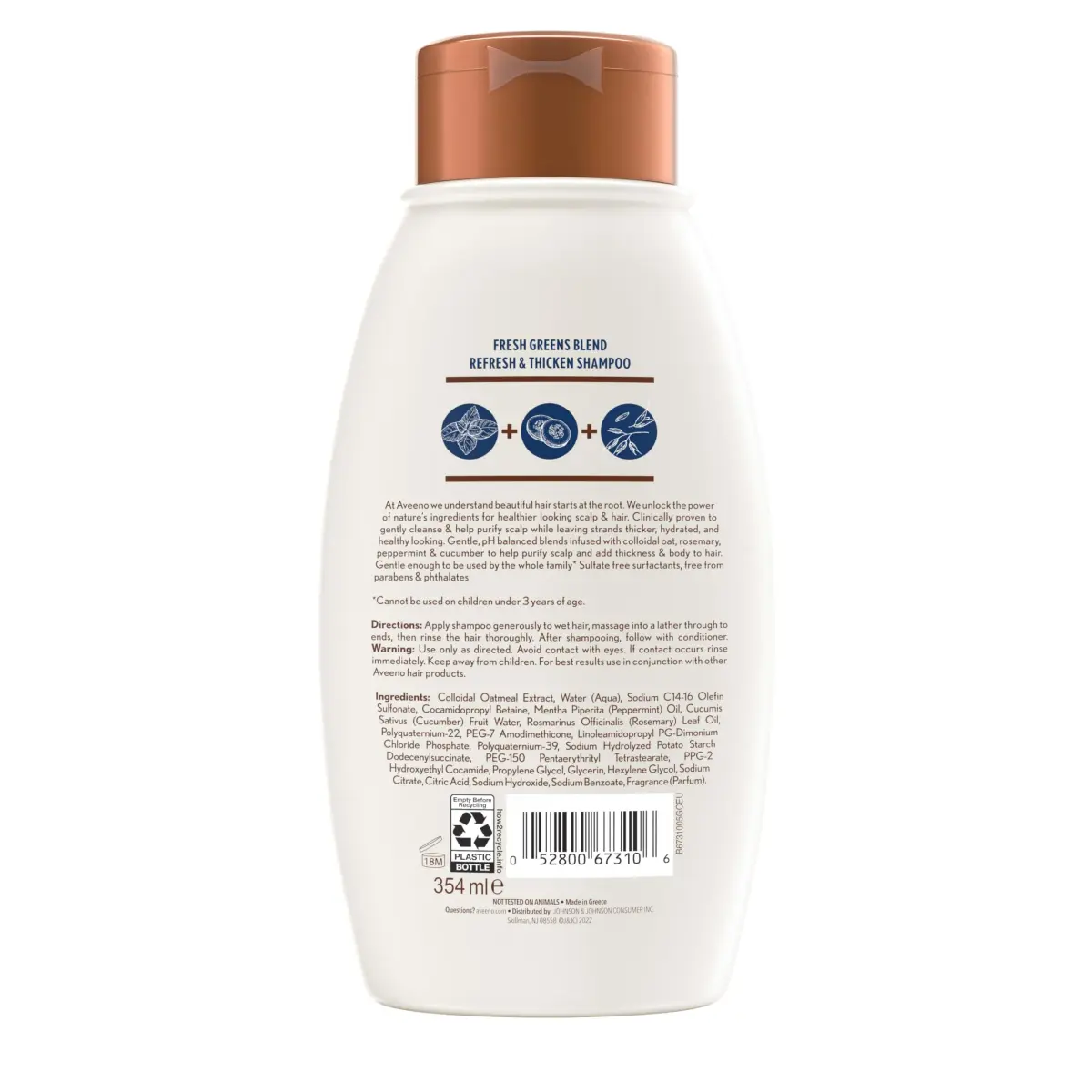 Aveeno Fresh Greens Blend Natural Volumizing Shampoo 354ml (12 fl oz) | Clarifies Scalp & Adds Body - view 9