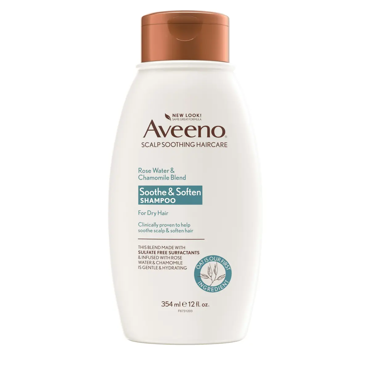 Aveeno Rose Water & Chamomile Shampoo for Dry Hair 12 fl oz | Hydrating, Gentle & Sulfate-Free - main product image