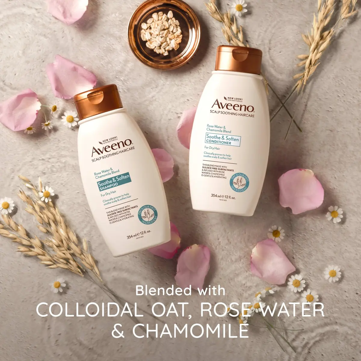 Aveeno Rose Water & Chamomile Shampoo for Dry Hair 12 fl oz | Hydrating, Gentle & Sulfate-Free - view 5
