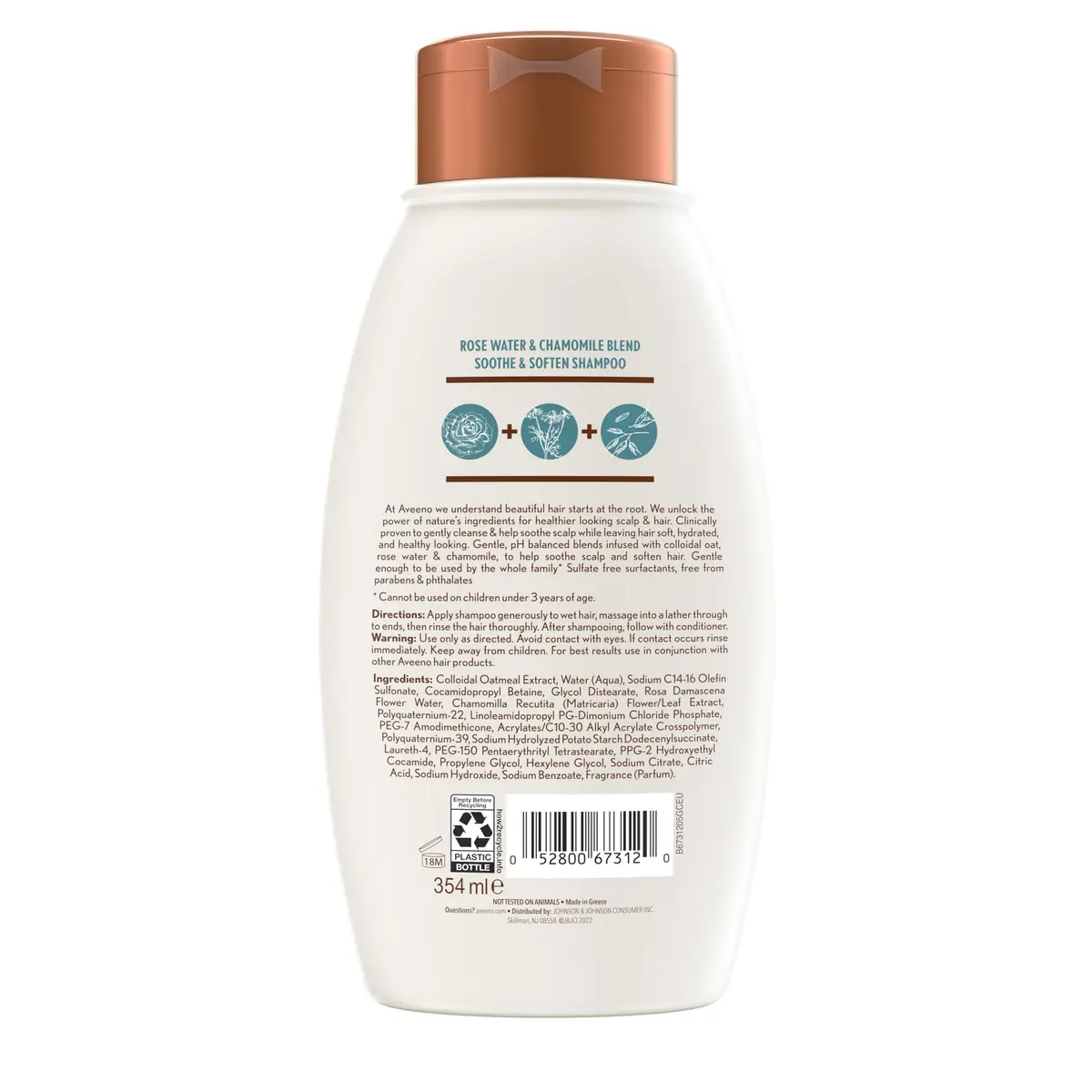 Aveeno Rose Water & Chamomile Shampoo for Dry Hair 12 fl oz | Hydrating, Gentle & Sulfate-Free - view 8