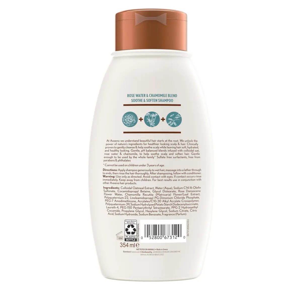 Aveeno Rose Water & Chamomile Shampoo for Dry Hair 12 fl oz | Hydrating, Gentle & Sulfate-Free - view 9