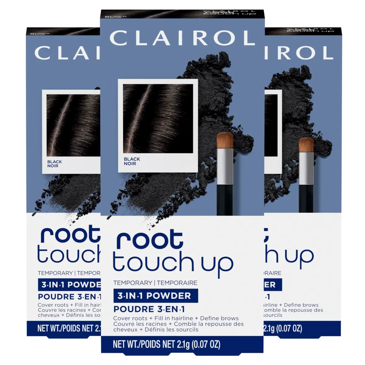 Clairol Root Touch-Up Powder Black 0.07 oz (Pack of 3) | Instant Gray Coverage for Roots & Brows - main product image