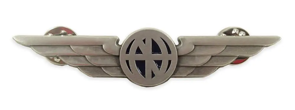 Luso Aviation Pilot Wings Lapel Pin Silver Satin Finish with Navy Blue Enamel | Metal Alloy Construction 7.4cm (2.9") - main product image