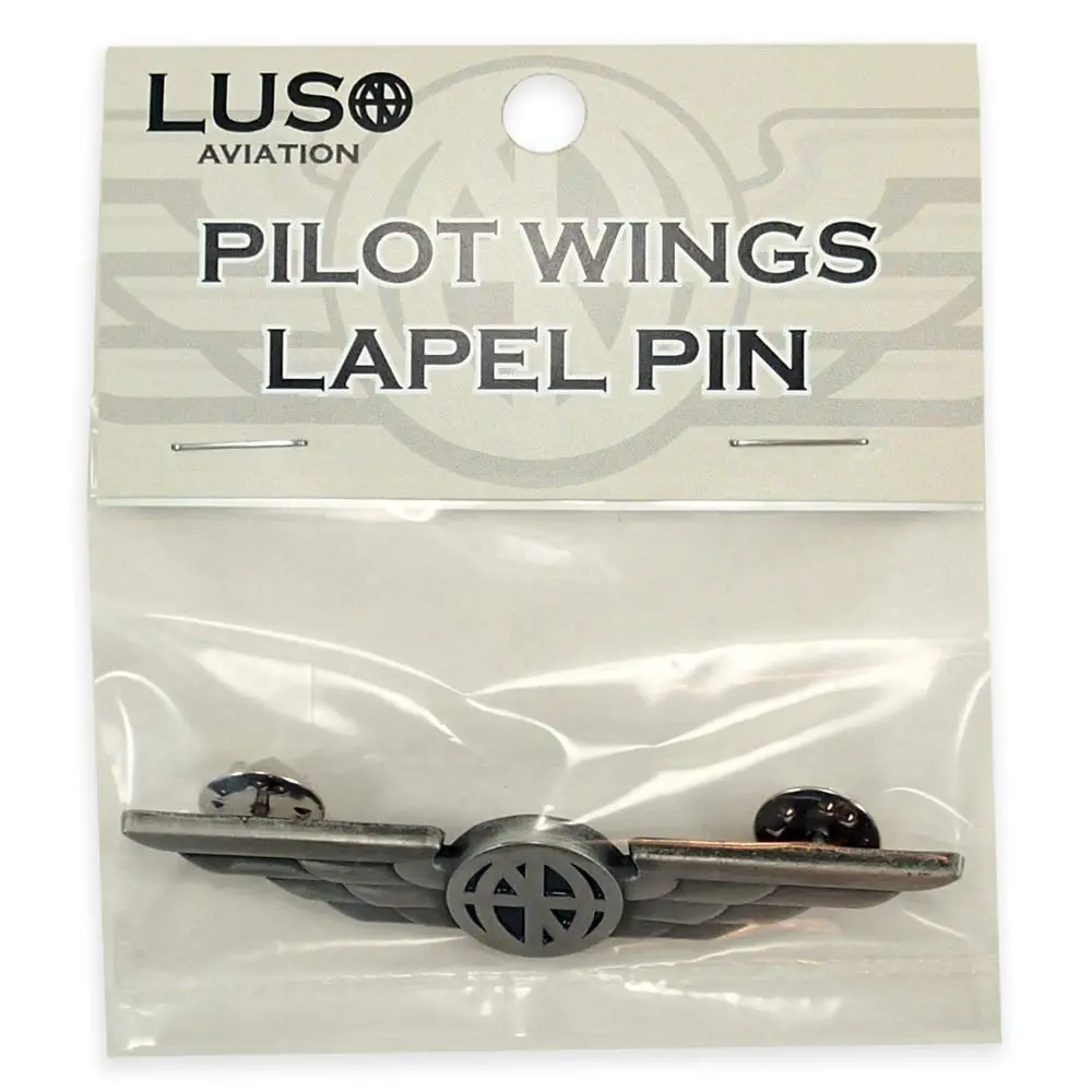 Luso Aviation Pilot Wings Lapel Pin Silver Satin Finish with Navy Blue Enamel | Metal Alloy Construction 7.4cm (2.9") - view 5