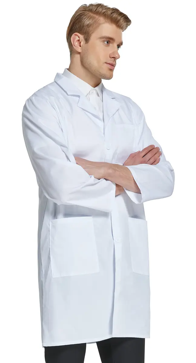 VOGRYE Mens Lab Coat with 3 Pockets | Lightweight, Breathable, Machine Washable (70-120 chars) - view 6