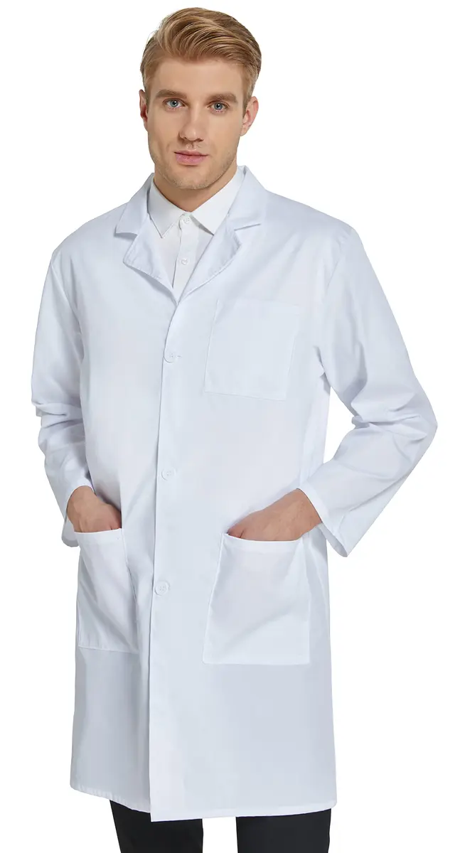 VOGRYE Mens Lab Coat with 3 Pockets | Lightweight, Breathable, Machine Washable (70-120 chars) - view 3