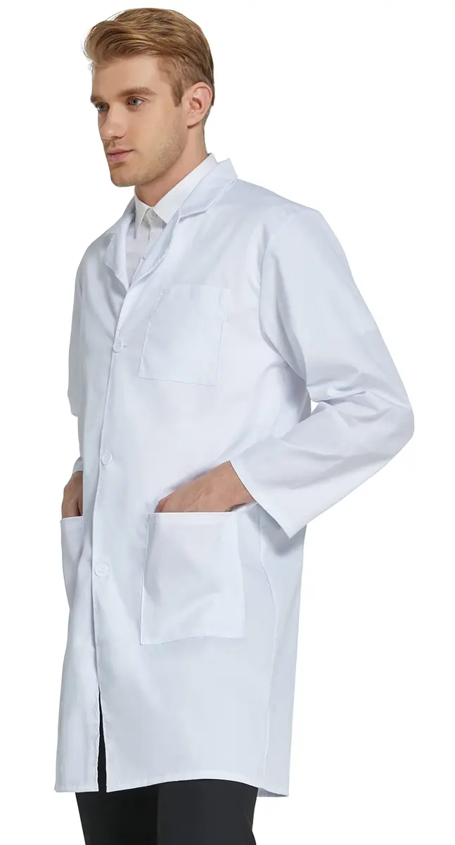 VOGRYE Mens Lab Coat with 3 Pockets | Lightweight, Breathable, Machine Washable (70-120 chars) - view 4