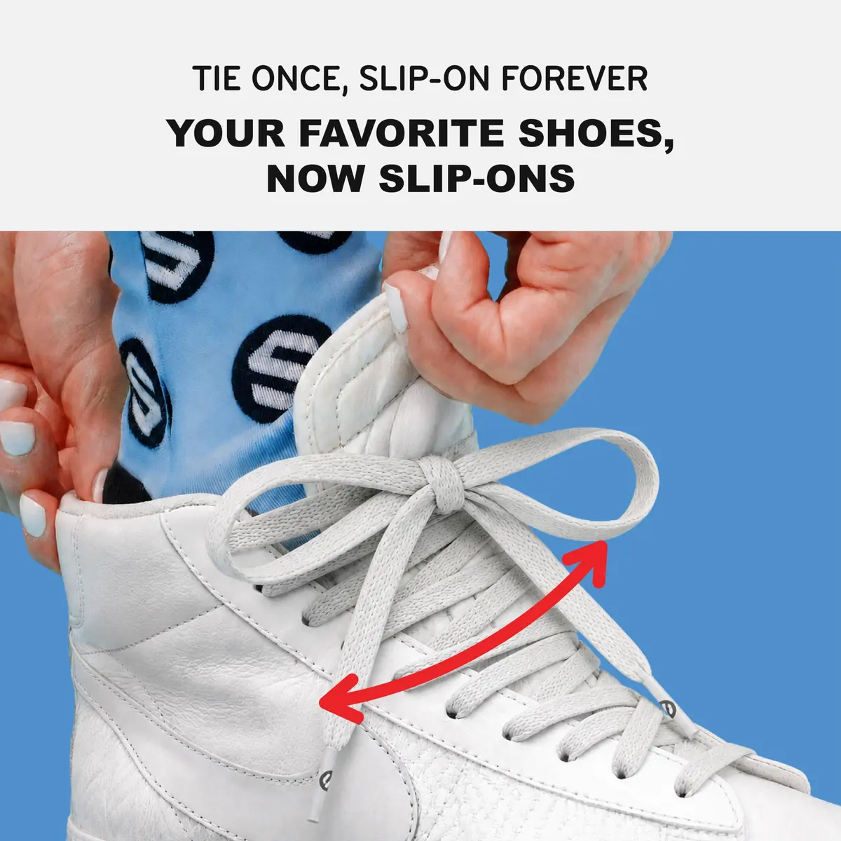 THE ORIGINAL STRETCHLACE Flat Elastic Stretch Shoelaces, Black, 45 in | No Tie, Comfortable Fit for All Ages - view 2