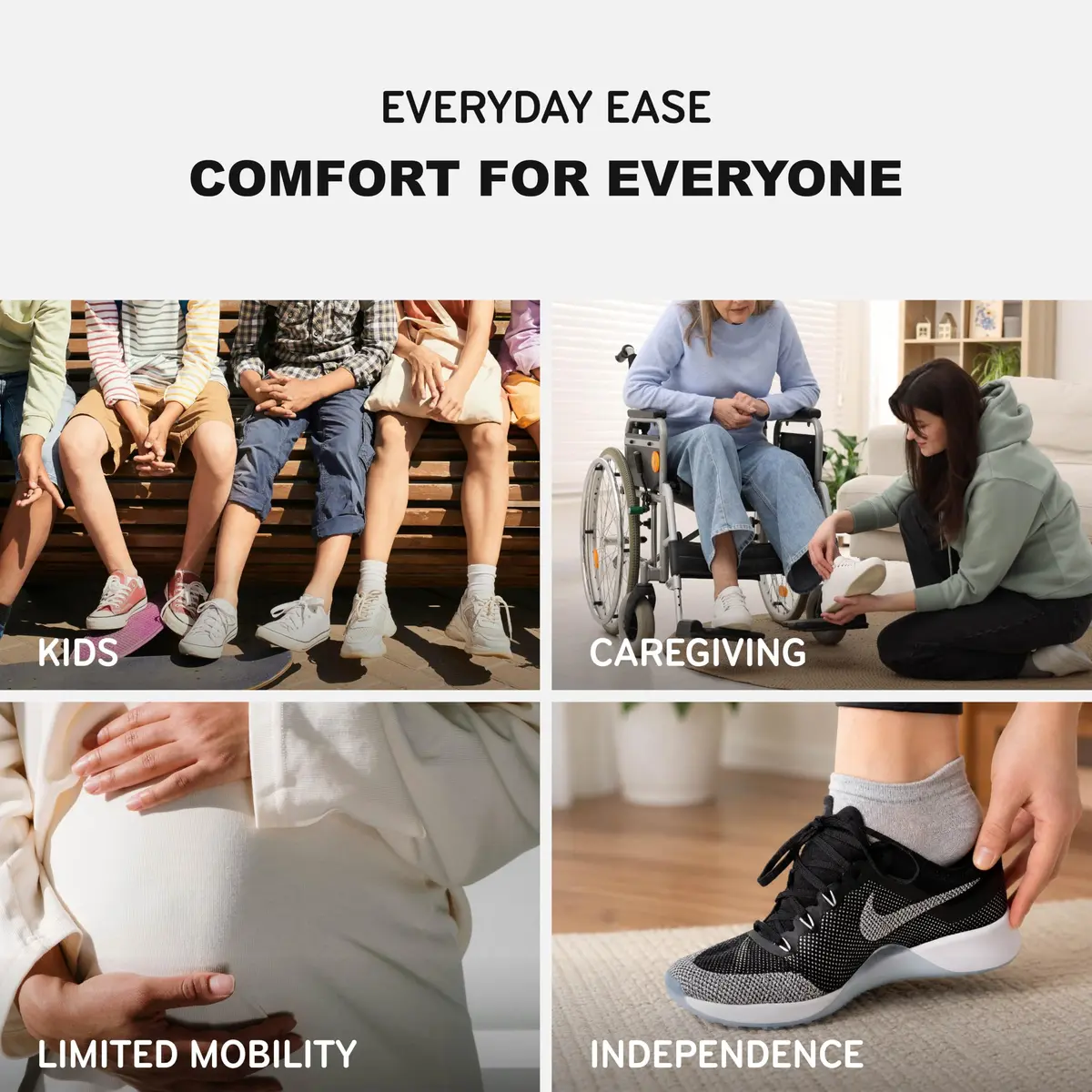 THE ORIGINAL STRETCHLACE Flat Elastic Stretch Shoelaces, Black, 45 in | No Tie, Comfortable Fit for All Ages - view 3