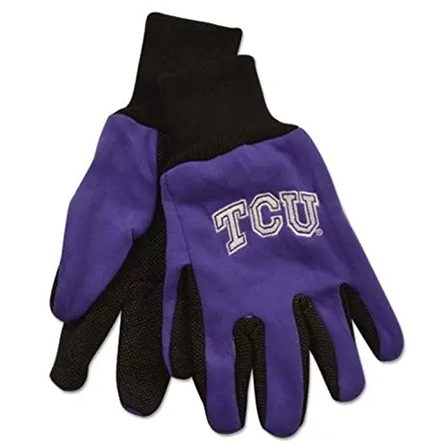 WinCraft NCAA TCU Horned Frogs Unisex Two-Tone Gloves, Purple | Heavyweight Cotton Twill, Rubber Grip, One Size - main product image