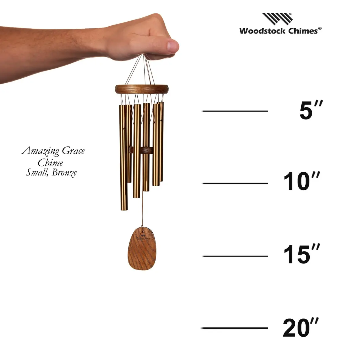 Woodstock Wind Chimes Amazing Grace Chime Wind Chime Inspirational Memorial Gifts 16" Bronze - view 9