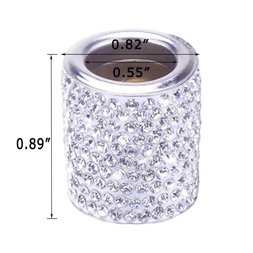 FEENM White 4 Pack Vehicle Seat Cover Accessories | Diamond Rhinestone Headrest Collars for Car Interior (70-120 chars) - view 2