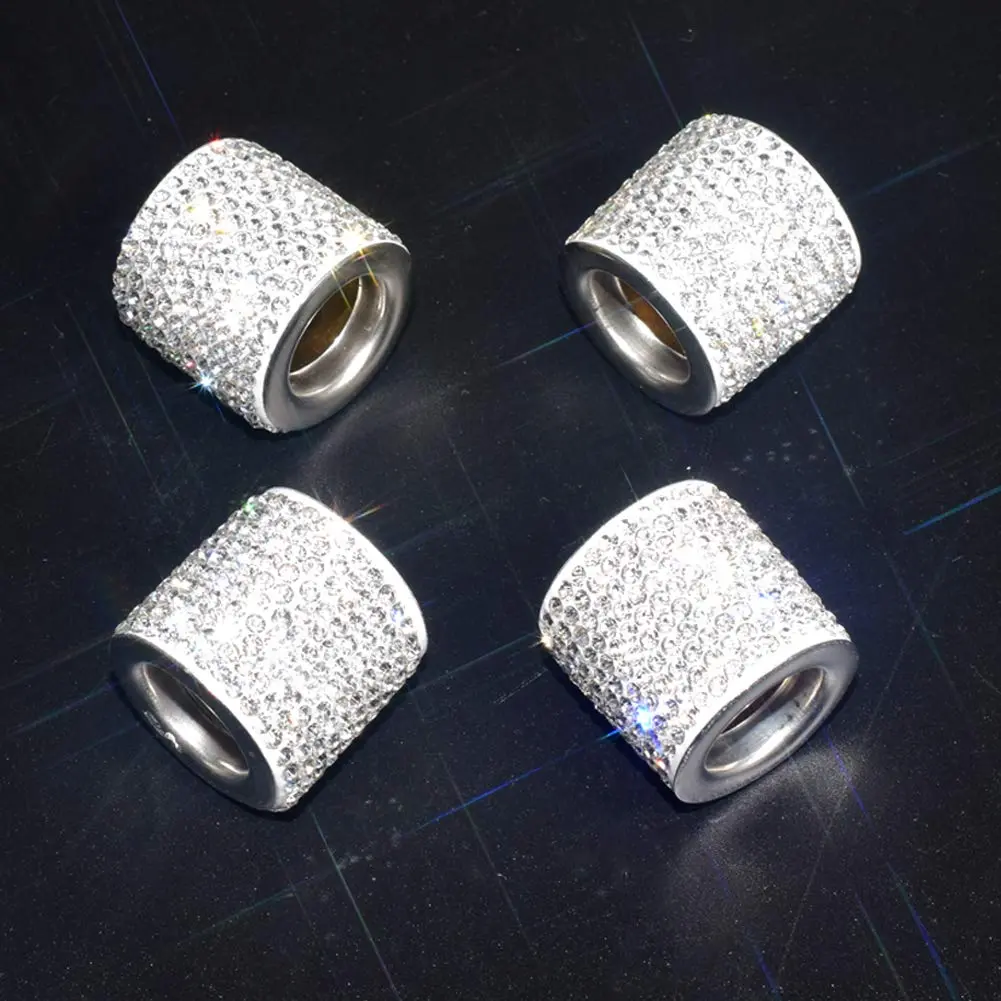 FEENM White 4 Pack Vehicle Seat Cover Accessories | Diamond Rhinestone Headrest Collars for Car Interior (70-120 chars) - view 3