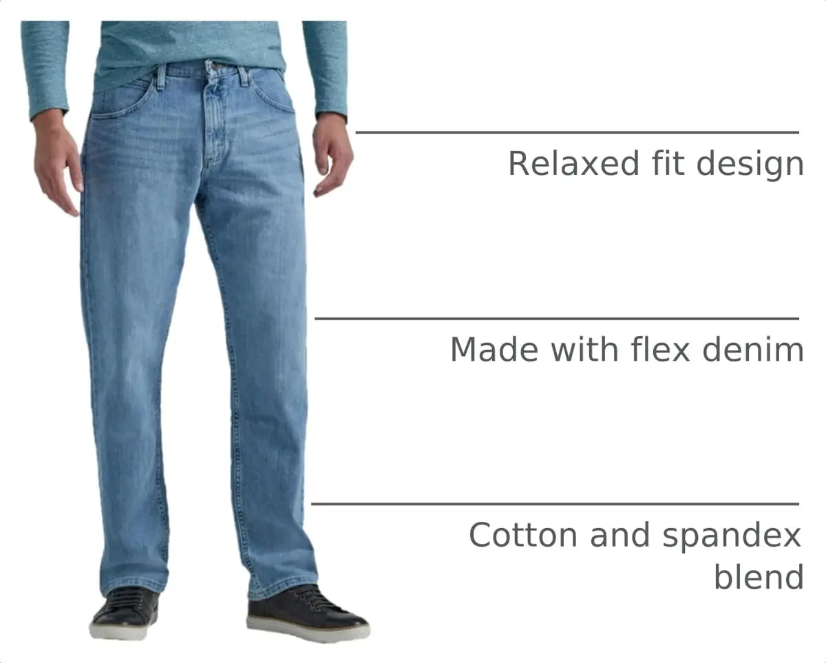 Wrangler Authentics Men's Classic 5-Pocket Relaxed Fit Flex Jean Stonewash Flex 46W x 30L | Casual Comfort & Durability - view 4