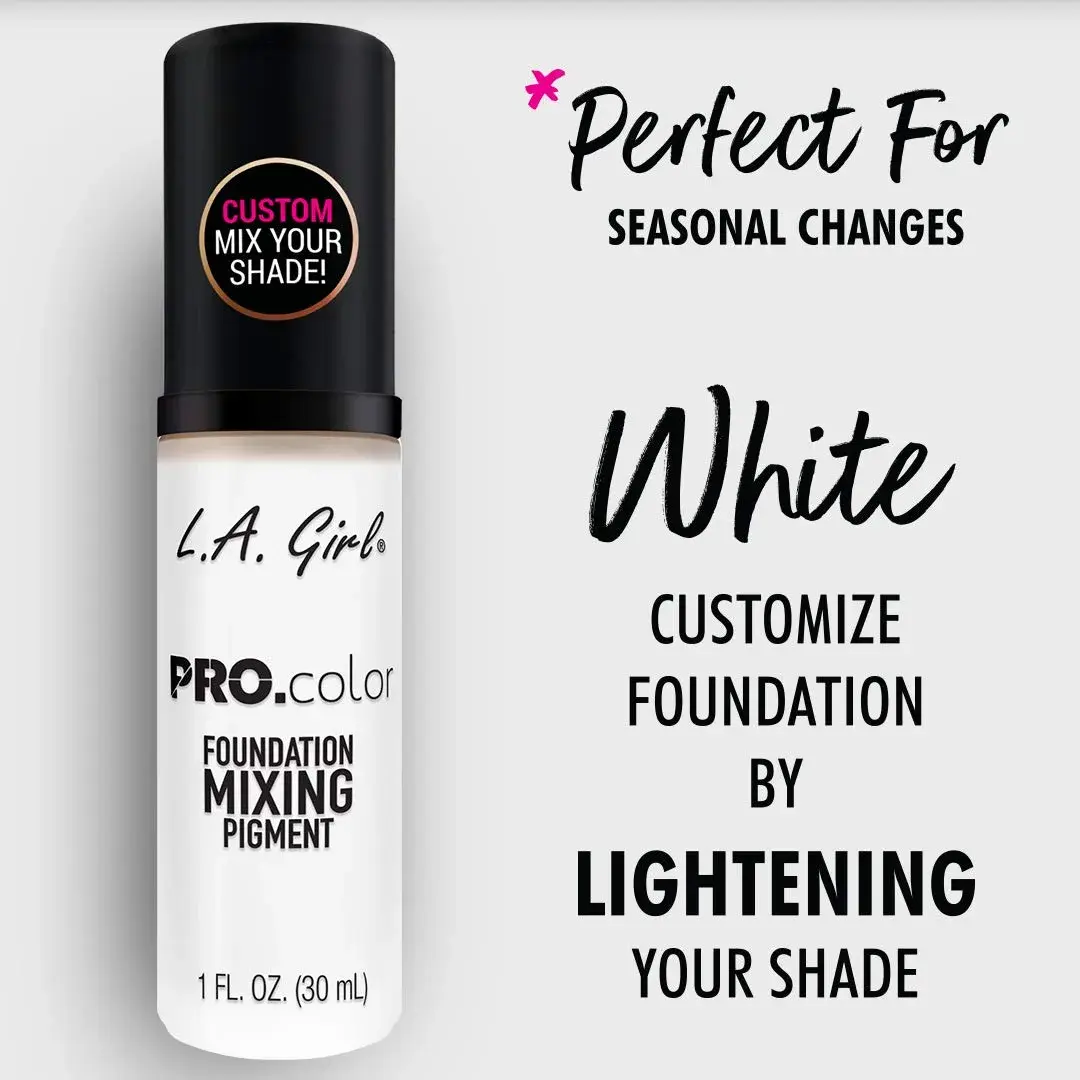 L.A. Girl PRO.color White Mixing Pigment Foundation 118ml (4 Fl Oz) | Custom Shade Match for All Skin Tones - view 9
