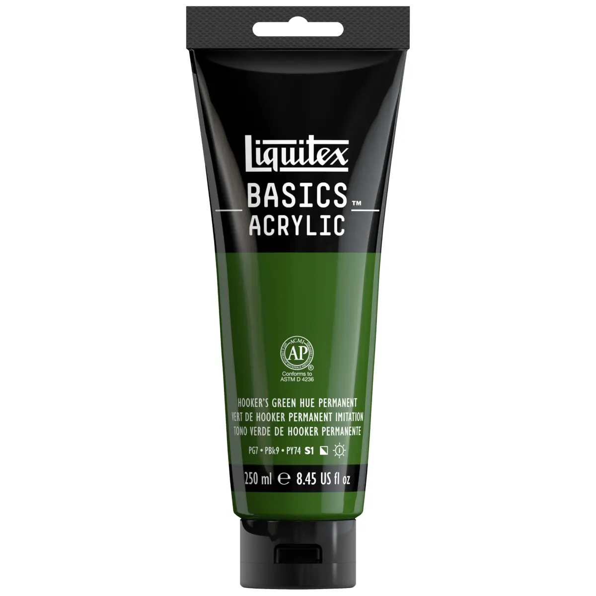 Liquitex BASICS Acrylic Paint, Hooker’s Green Hue Permanent, 8.5 fl oz (250 ml) | Artist Grade, Non-Toxic - main product image