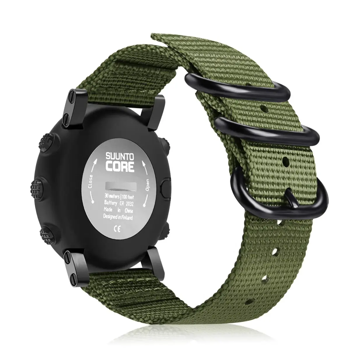 FINTIE Nylon Sport Band Compatible with Suunto Core Watch | Olive, 24mm Width, Adjustable (143mm-217mm Wrist) - main product image