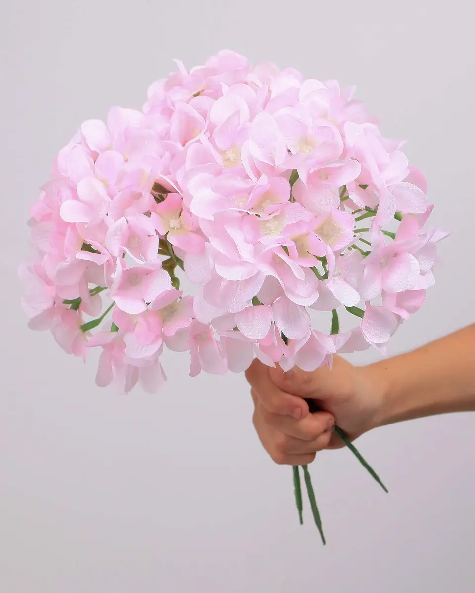 LUSHIDI Silk Hydrangea Heads with Stems 10PCS | Elegant Artificial Flowers for Wedding & Home Decor - view 2