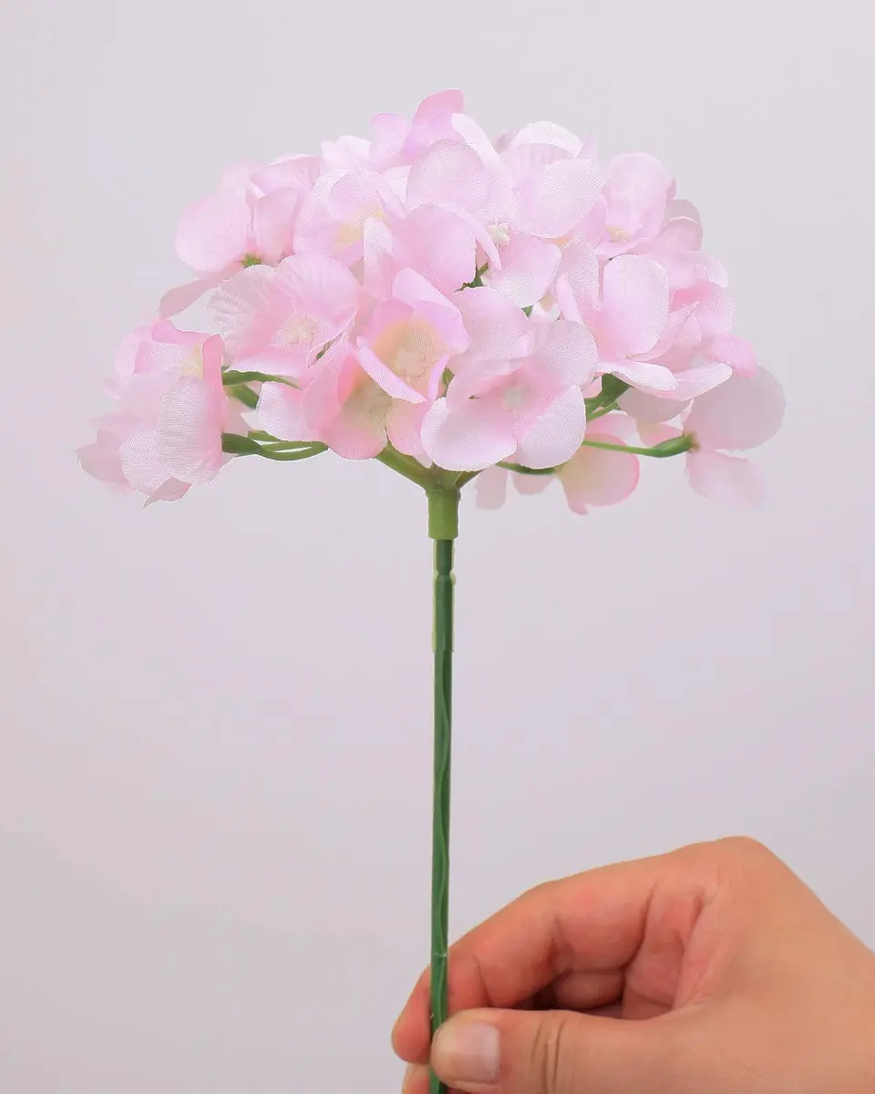 LUSHIDI Silk Hydrangea Heads with Stems 10PCS | Elegant Artificial Flowers for Wedding & Home Decor - view 3