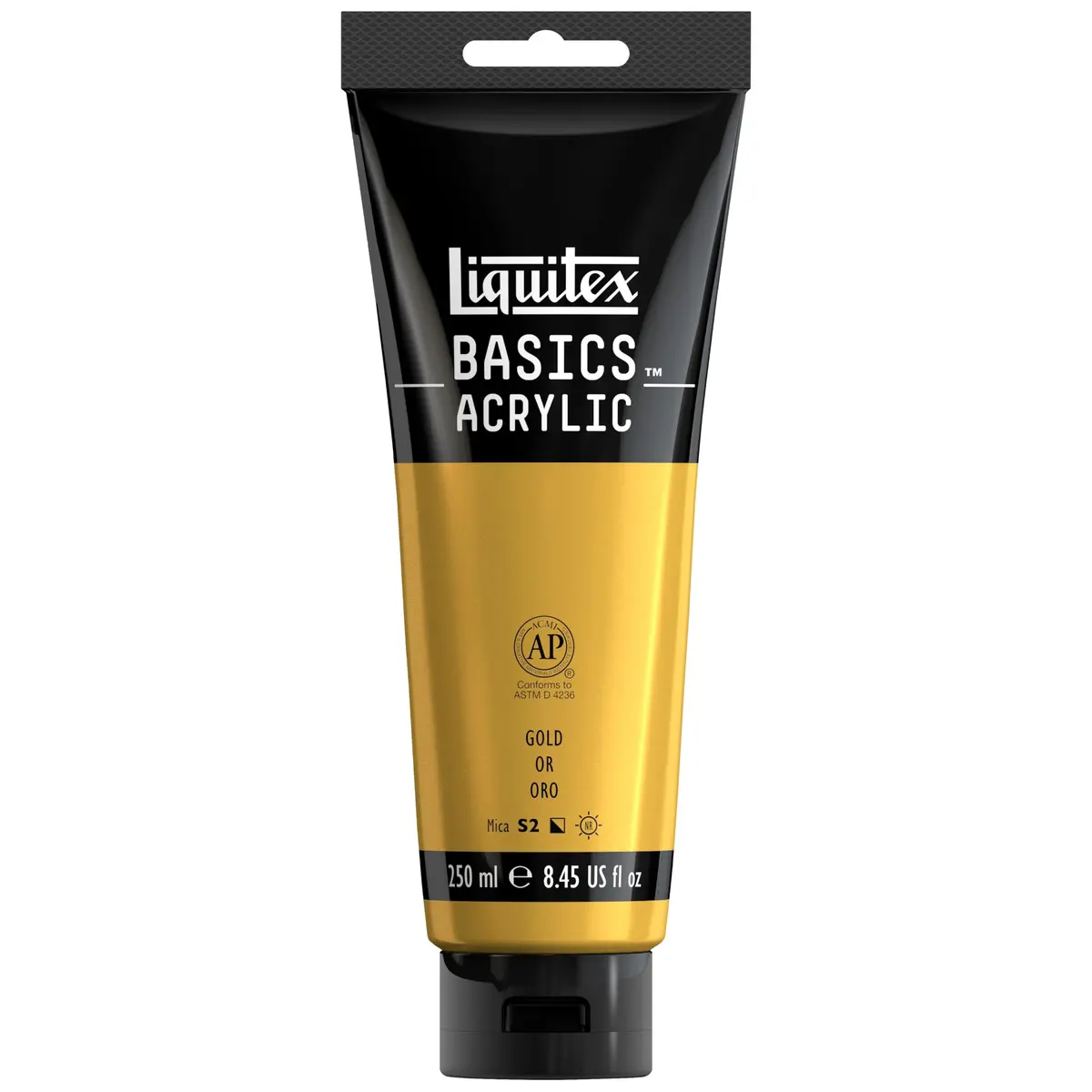 Liquitex BASICS Acrylic Paint, 8.5-oz Tube, Gold | Lightfast, Satin Finish, Artist-Quality Pigments - main product image