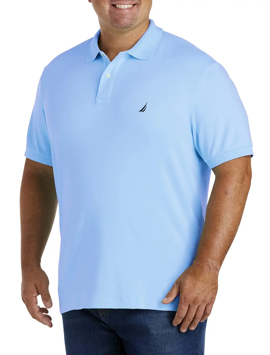 Nautica Classic Fit Short Sleeve Polo Shirt in Noon Blue | Lightweight Cotton for Warm Weather (70-120 chars) - main product image