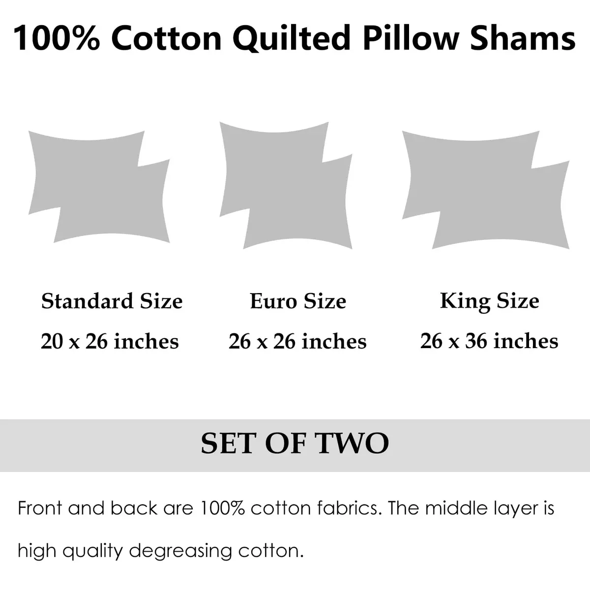 WINLIFE 100% Cotton Quilted Pillow Sham Floral Printed Pillow Cover Standard Size (Mineral Blue) | Breathable & Durable - view 7
