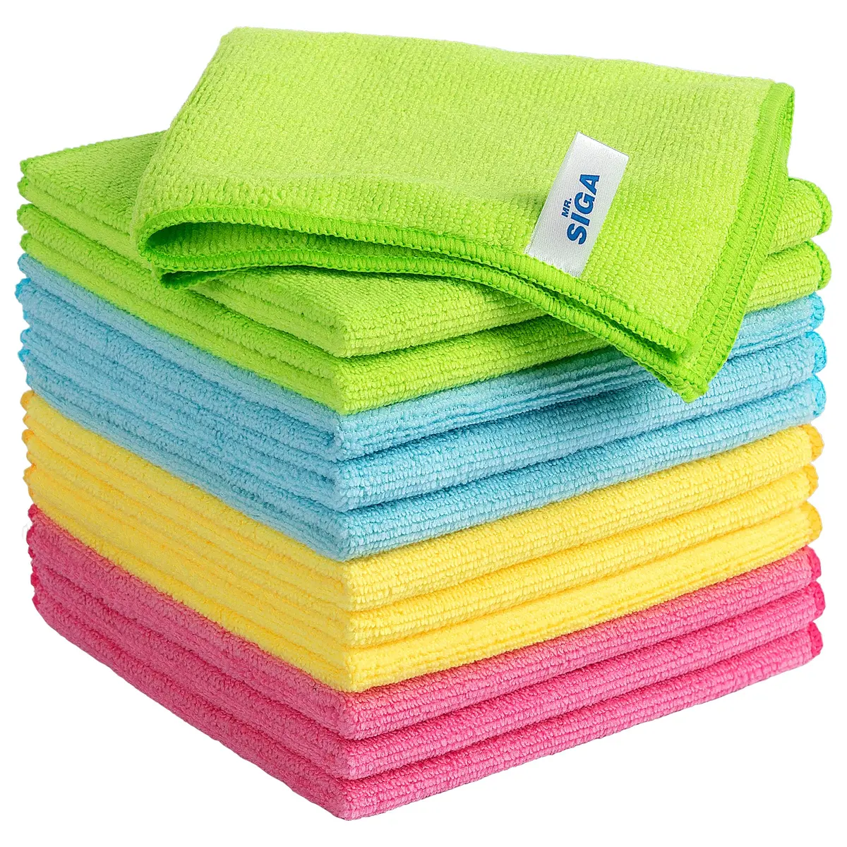 MR.SIGA Microfiber Cleaning Cloths, Streak Free Microfiber Towels, 12 Pack | 32x32cm (12.6x12.6") Assorted - main product image