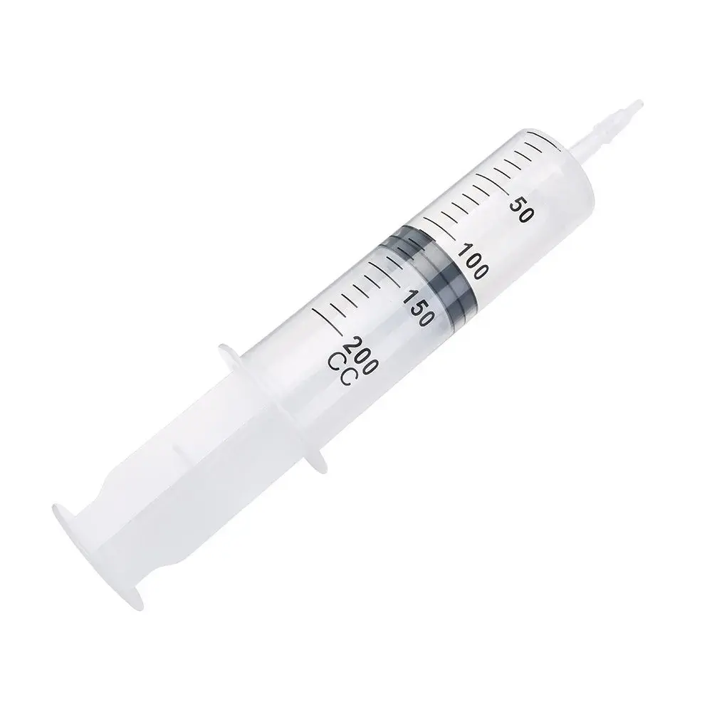 A AKRAF 200ml Syringe with 70cm Tube & Tip Adapter | Large Plastic Syringe for Labs & Refilling - view 2