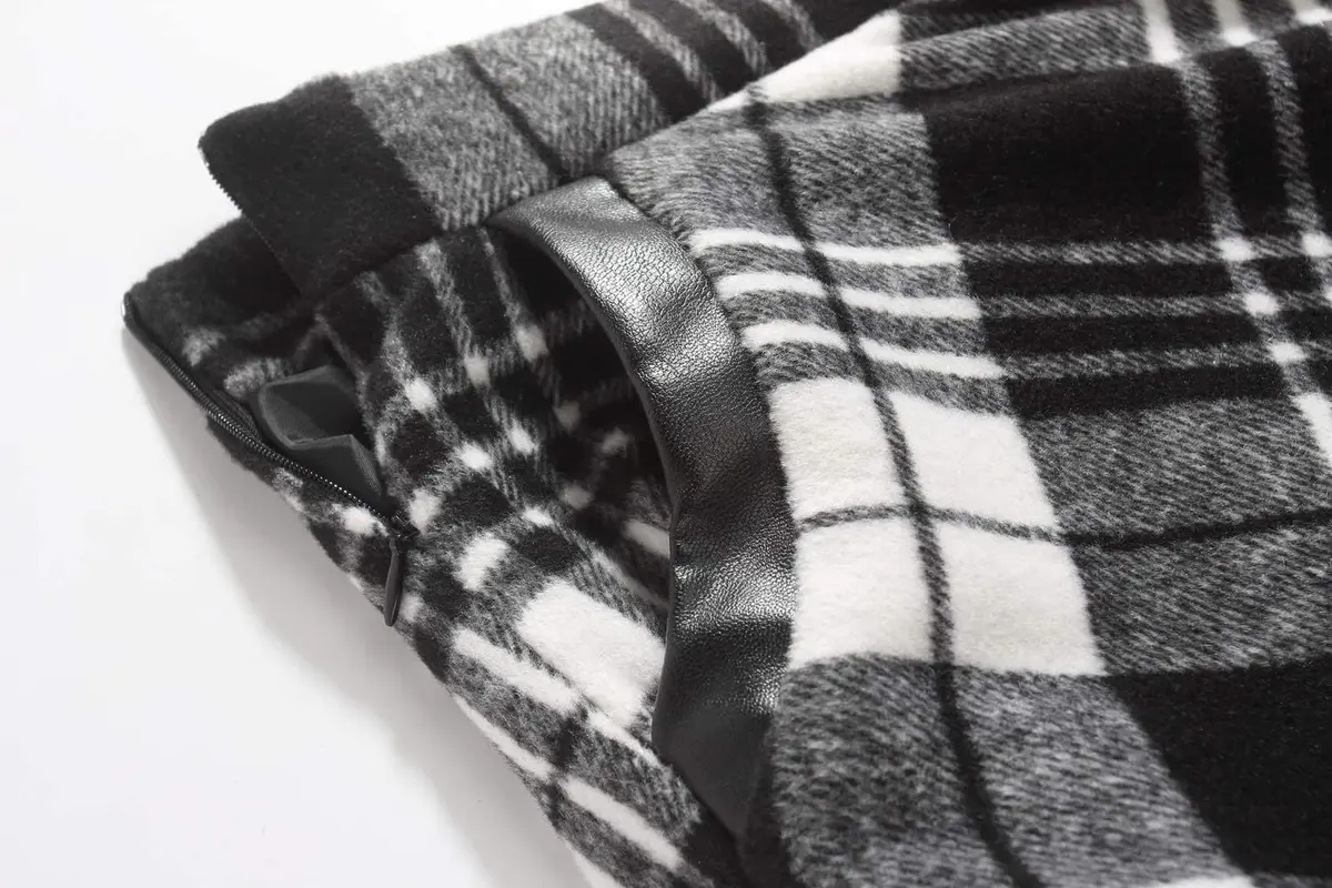 IDEALSANXUN Midi Plaid Skirt for Women High Waist Fall Winter | Classic Pleated Maxi - view 3