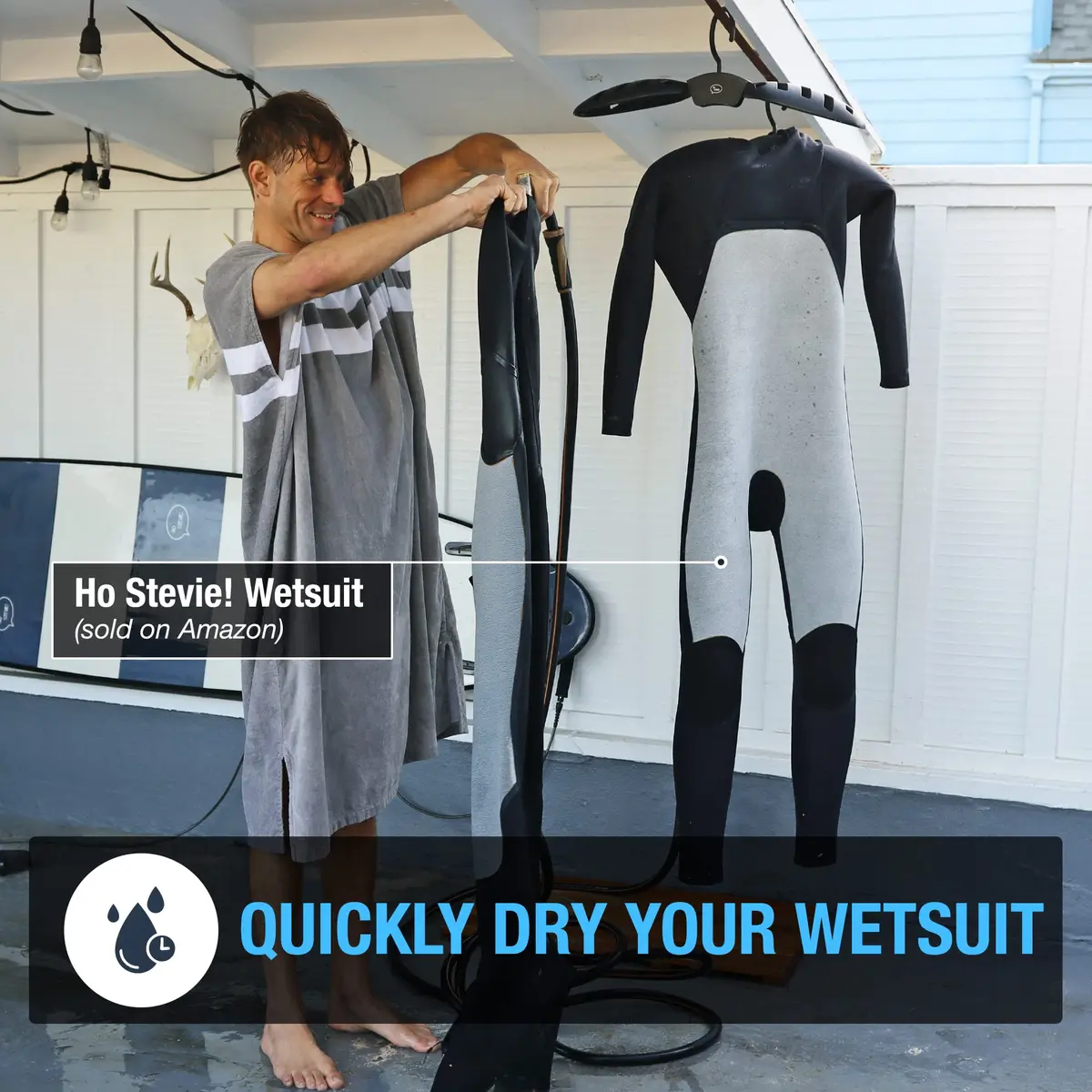 Ho Stevie! Wetsuit Hanger - Support & Fast Drying, Vented Shoulder for All Wetsuits - view 3