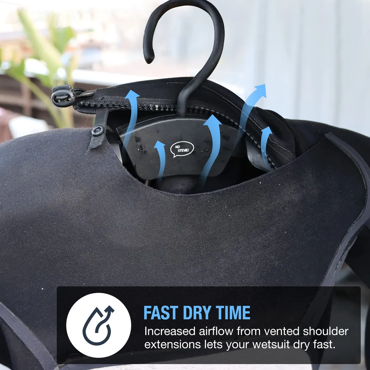 Ho Stevie! Wetsuit Hanger - Support & Fast Drying, Vented Shoulder for All Wetsuits - view 4