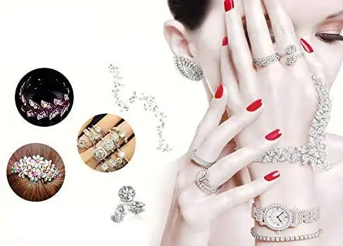 Onwon Clear Crystal Flat Back Rhinestones SS16 / 4mm | 1440 Pieces Glass Craft Gems - view 6