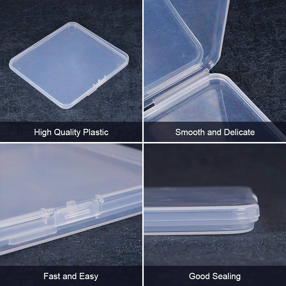 BENECREAT Clear Plastic Bead Storage Containers 6 Pack 12.5cm x 11.2cm x 1.1cm | Organizes Craft Supplies for India - view 5